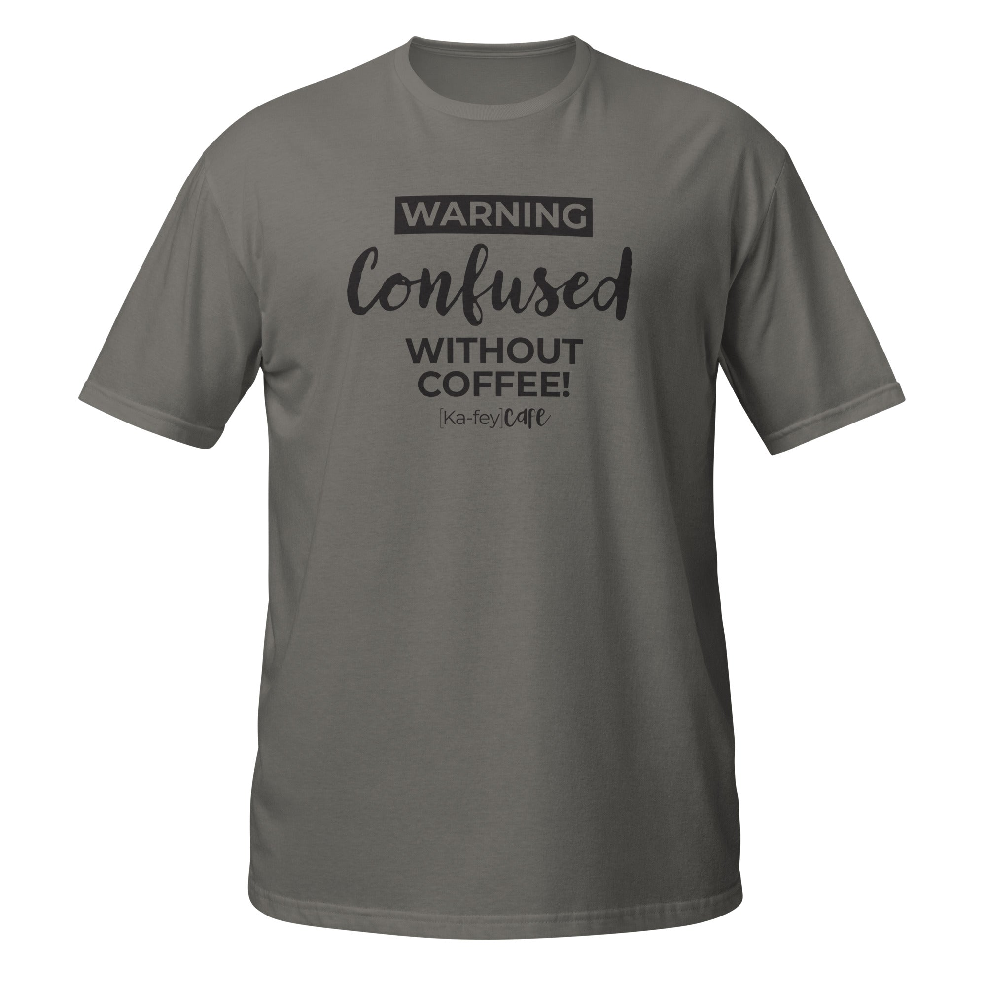 Confused Without Coffee Tee | Ka-fey Cafe Apparel – Ka-fey cafe